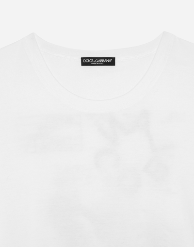 Shop Dolce & Gabbana Dolce&gabbana Blanco Short-sleeved Jersey T-shirt With Angel Print In White