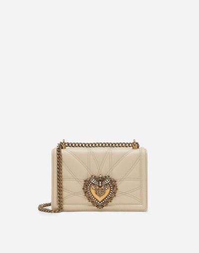 Shop Dolce & Gabbana Medium Devotion Shoulder Bag In White