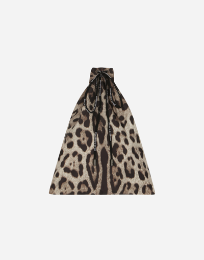 Shop Dolce & Gabbana Short Swim Trunks With Leopard Print In Animal Print