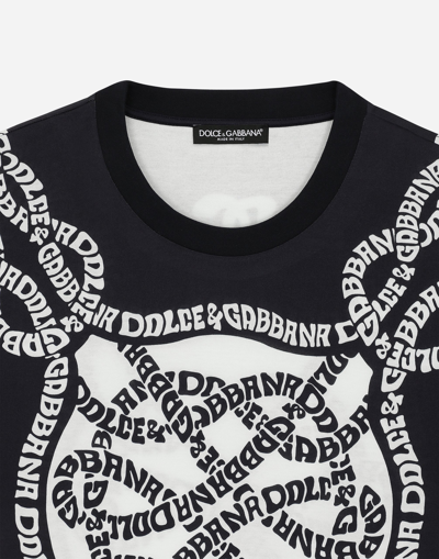 Shop Dolce & Gabbana Short-sleeved Marina-print T-shirt In White