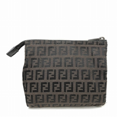 Pre-owned Fendi Eco-friendly Fabric Clutch Bag In Brown