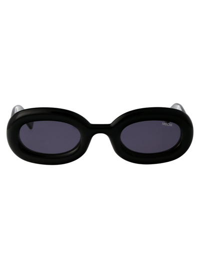 Shop Marcelo Burlon County Of Milan Maula Oval Frame Sunglasses In Black