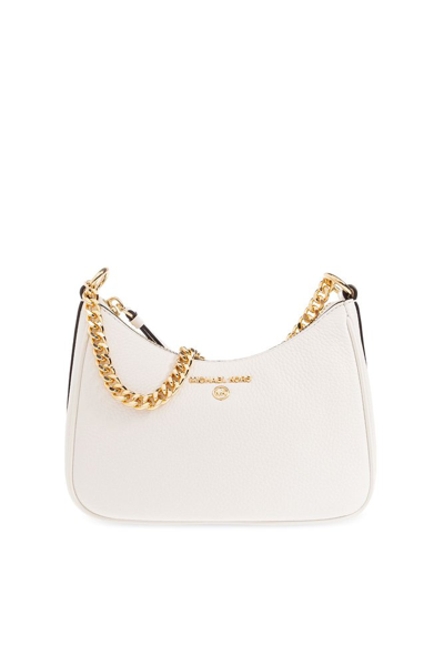 Shop Michael Michael Kors Jet Set Chained Small Shoulder Bag In White