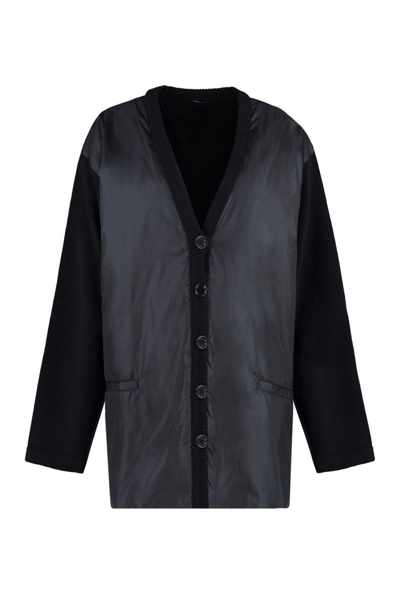 Shop Aspesi Panelled Buttoned Jacket In Black