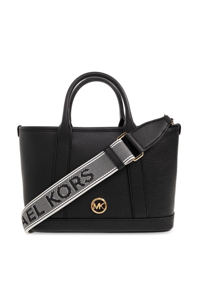 Shop Michael Michael Kors Luisa Shopper Bag In Black