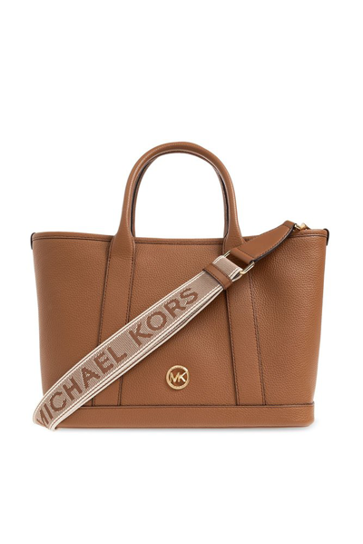 Shop Michael Michael Kors Luisa Shopper Bag In Brown