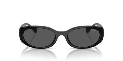 Shop Ralph Lauren Eyewear Oval Frame Sunglasses In Black