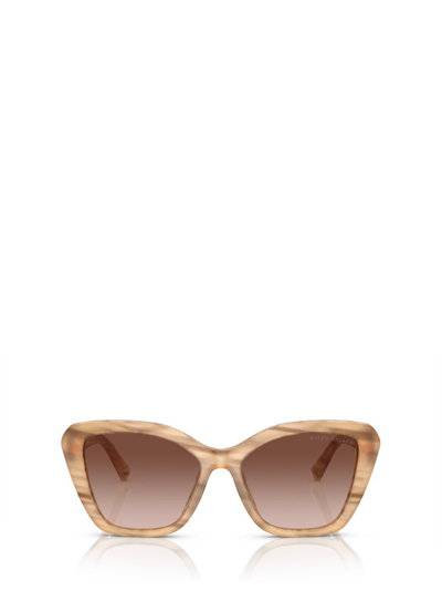Shop Ralph Lauren Eyewear Oval Frame Sunglasses In Brown