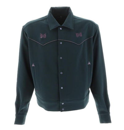 Shop Needles Butterfly Embroidered Jacket In Green