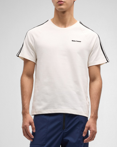 Shop Adidas Originals X Wales Bonner Men's 3-stripe Logo T-shirt In Cwhite