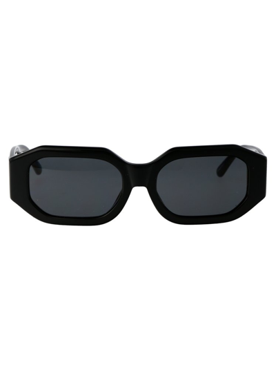 Shop Linda Farrow X The Attico Blake Geometric Frame Sunglasses In Black