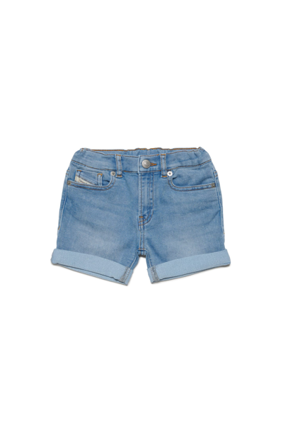 Shop Diesel Pgallyb Jjj Shorts  Joggjeans® Shorts With Roll-ups In Denim Blue