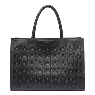 Shop Serapian 1928 Mosaico Interwoven Tote Bag In Black
