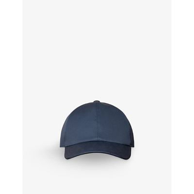 Shop Eton Adjustable Cotton-twill Baseball Cap In Navy Blue