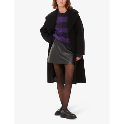 Whistles Womens Multi-coloured Checked Relaxed-fit Stretch Wool-blend Jumper In Multi-coloured