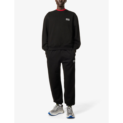 Shop Kenzo Logo-print Relaxed-fit Cotton-jersey Sweatshirt In Black