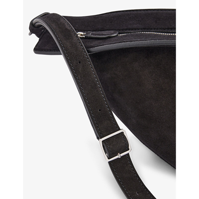 Shop The Row Slouchy Banana Small Leather Shoulder Bag In Black Pld