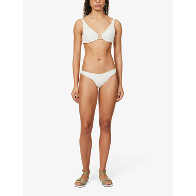 Shop Away That Day Women's Ivory Fiji Recycled Polyamide-blend Bikini Bottoms