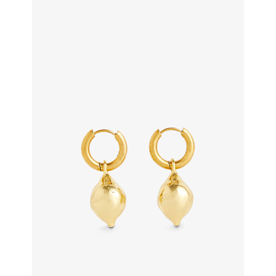 Shop Sandralexandra Womens Gold Lemon 18ct Yellow-gold Plated Brass Drop Earrings