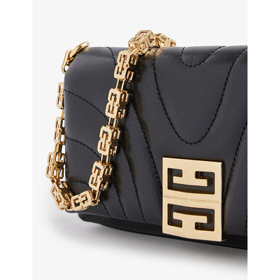 Shop Givenchy Womens Black 4g-chain Leather Wallet-on-chain