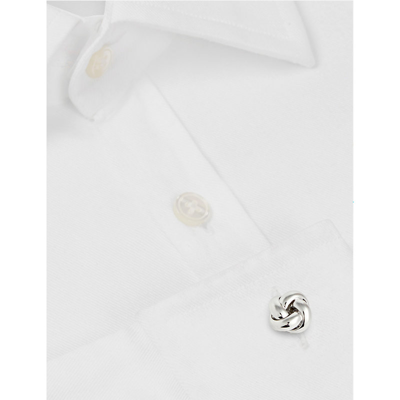 Babette Wasserman London Mens Rhodium Knot Rhodium-plated Metal Cufflinks In Rhodium