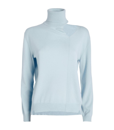 Shop Arch 4 Organic Cashmere Rollneck Oyster Sweater In Blue