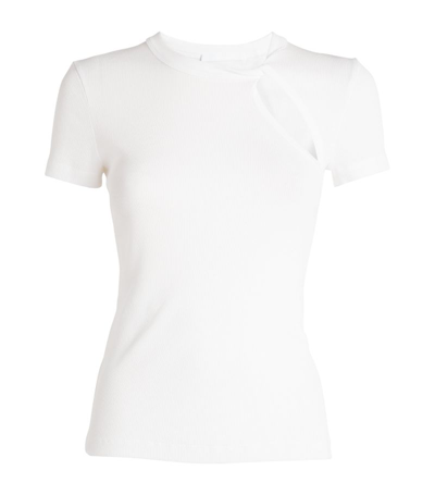 Shop Helmut Lang Cotton Cut-out T-shirt In White