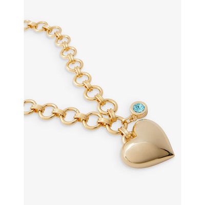 Shop Maje Womens Or Big Heart Yellow-gold Brass Pendant Necklace