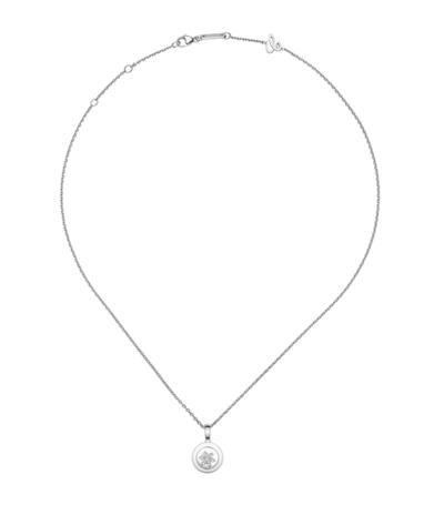 Shop Chopard White Gold And Diamond Happy Snowflakes Pendant Necklace