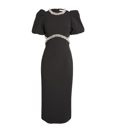 Shop Rebecca Vallance Embellished Eva Midi Dress In Black