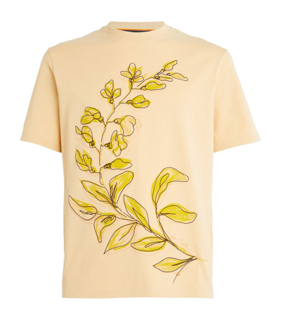 Shop Paul Smith Laurel Print T-shirt In Yellow
