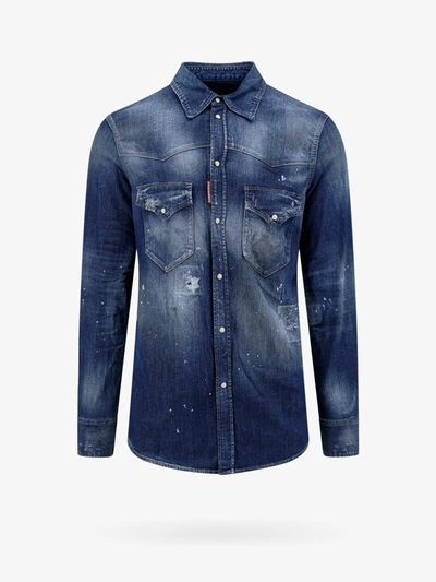 Shop Dsquared2 Shirt In Blue