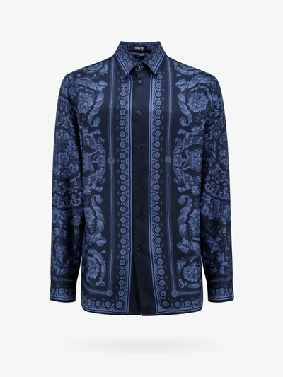 Shop Versace Shirt In Blue