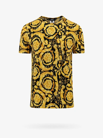 Shop Versace T-shirt In Gold