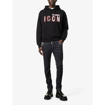 Dsquared2 Dsquared "icon" Scribble Cool Fit Sweatshirt In Black