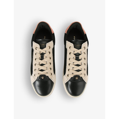 Kurt Geiger Kensington Logo-embossed Low-top Leather Trainers In Blk/other