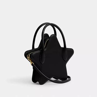 Shop Coach Star Bag In Regenerative Leather In Brass/black