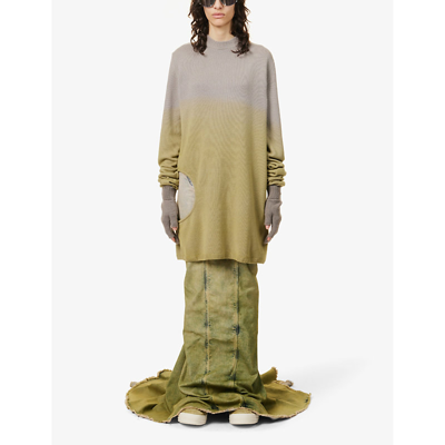 Shop Rick Owens Women's Acid Degrade X Moncler Subhuman Gradient-pattern Cashmere Knitted Jumper