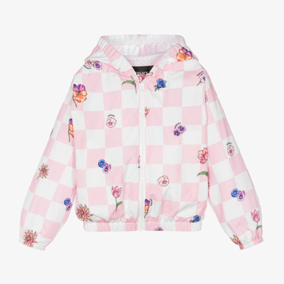 Shop Versace Girls Pink Check Blossom Jacket