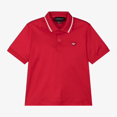 Shop Emporio Armani Boys Red Polo Shirt