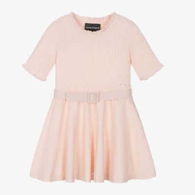 Shop Emporio Armani Girls Pink Knitted Dress