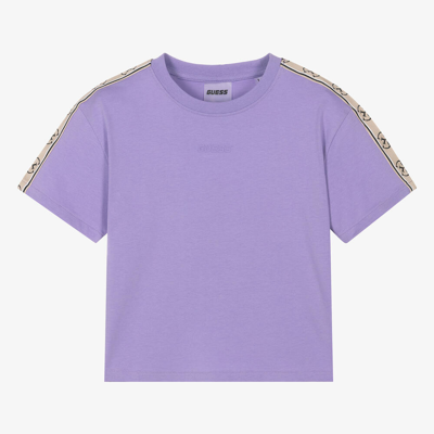 Shop Guess Teen Girls Purple Cotton T-shirt