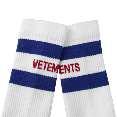 Shop Vetements White Logo Socks