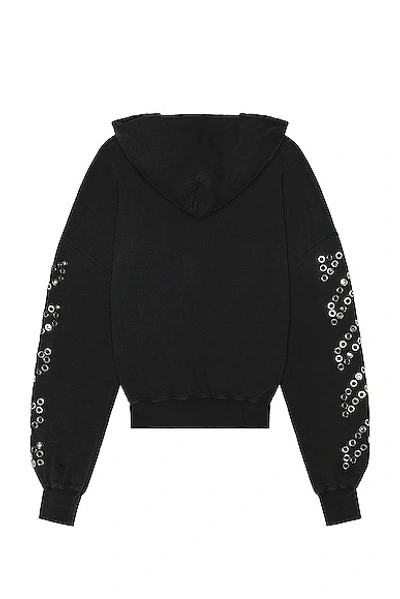 Shop Off-white Eyelet Diags Over Hoodie In Black