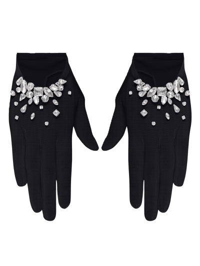Shop Nds The Label Crystal Mini Gloves In Black