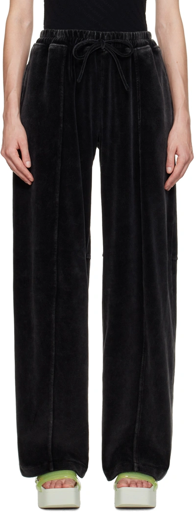 Shop Alexander Wang T Black Apple Track Pants In 095a Washed Pepper