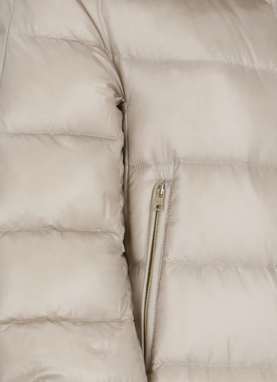 Herno Ivory Ultralight Nylon Quilted Down Jacket In Neutrals
