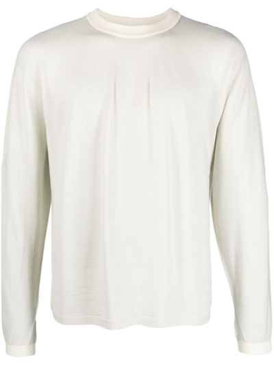 Shop Goldwin White Seamless-knit Wool Sweater In Neutrals