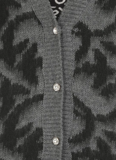 Shop Pinko Wool Cardigan In Black