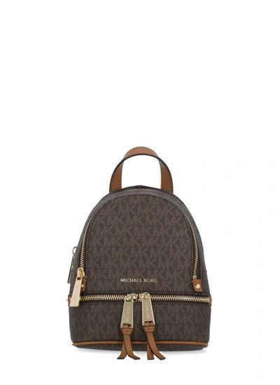 Shop Michael Michael Kors Rhea Zip Backpack In Grey